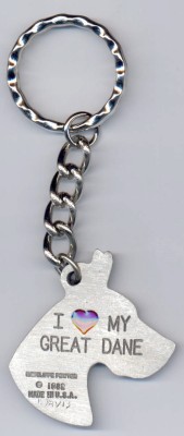 Deutsche Dogge Schlüsselanhänger aus Zinn Rückseite