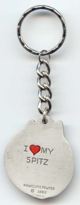 Spitz Schlüsselanhänger aus Zinn-Rückseite
