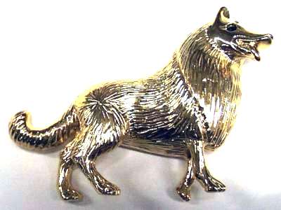 Belgischer Schferhund Brosche vergoldet